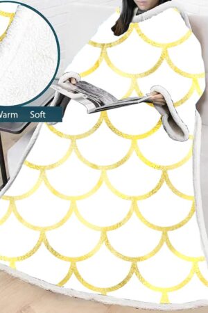 3D Digital Printed Blanket With Sleeves-Scale Blanket Robe