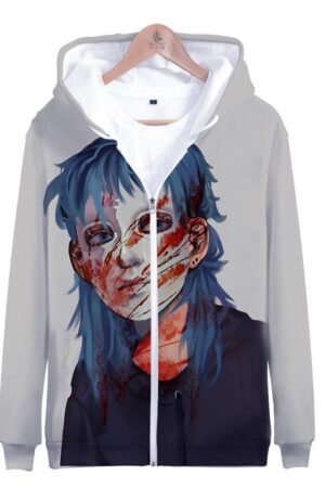 3D Digital Zip Sally Face Hoodies Sweatshirts