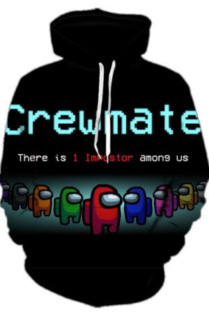 3D Printed Among Us Loose Zipper Hoodie Pullover