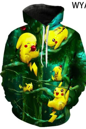 3D Printing Fashion Pokemon Hoodies - Cartoon Anime Sweatshirt Pullover