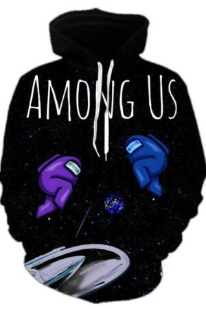 Among Us 3D Printed Casual Loose Zipper Pullover Hoodie