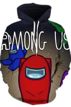 Among Us Loose Casual Hoodie - 3D Printed Zipper Pullover