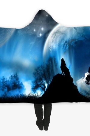 Animal Hooded Blankets - Animal Series Full Moon Fleece Hooded Blanket