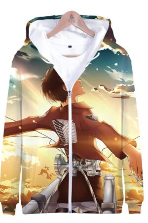 Anime Attack on Titan Zip Hoodie - Shingeki No Kyojin Sweatshirt