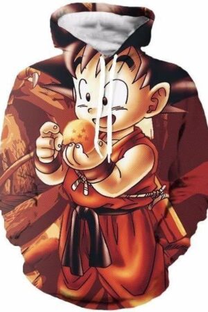 Anime Dragon Ball Z 3D Printed Brown Hoodie