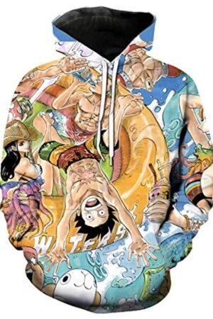 Anime One Piece 3D Printed Pullover Sweatshirt - Unisex Luffy Hoodie