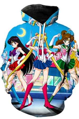 Anime Sailor Moon Hoodie - Sailor Family 3D Print Pullover Hoodie