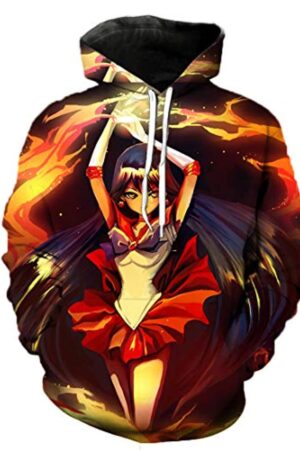 Anime Sailor Moon Hoodie - Sailor Mars 3D Print Pullover Hoodie