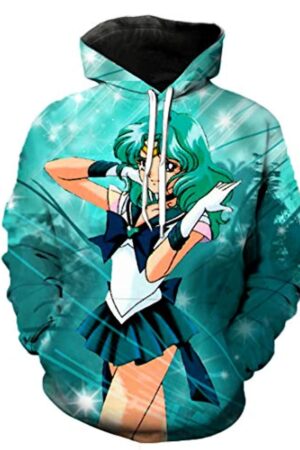 Anime Sailor Moon Hoodie - Sailor Neptune Kaiou Michiru 3D Print Pullover Hoodie