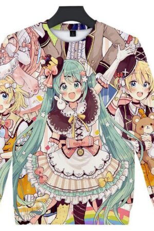 Anime Vocaloid 3D Printed Hatsune Miku Sweatshirt Pullover