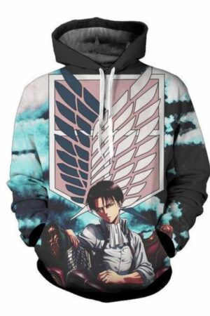 Attack On Titan Levi Ackerman 3D Printed Hoodie