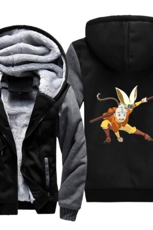 Avatar the Last Airbender Aang and Momo Jacket - Zip Up Fleece Jacket