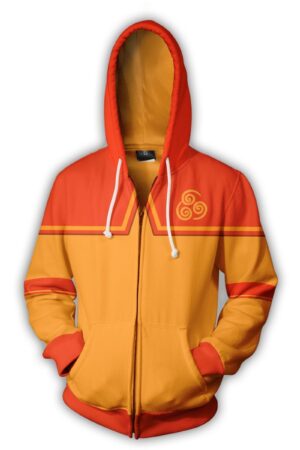 Avatar: The Last Airbender Aang Hoodies - Zip Up Orange Hoodie