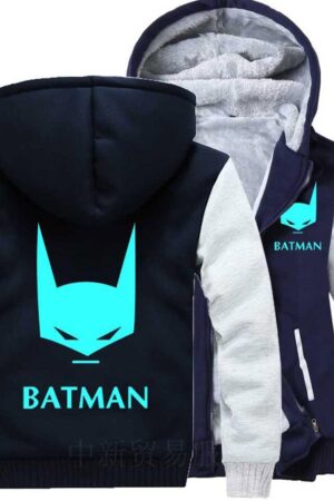 BATMAN Jackets - Solid Color BATMAN Series BATMAN Movie Sign Super Cool Fleece Jacket