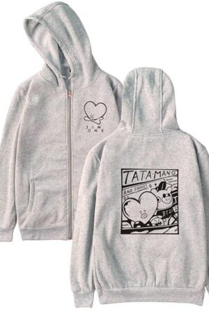 BTS Hoodie - "TATA MANG" Zipper Hoodie