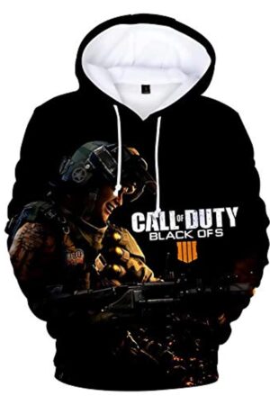 Call of Duty Hoodies - Black Ops 4 3D Full Print Long Sleeve Call of Duty Hooded Drawstring Sweaters