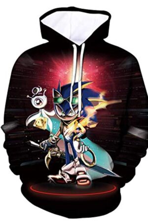 Cartoon Games Sonic Hoodie - 3D Print Unisex Sonic the Hedgehog Pullover Hoodie for Teens
