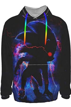 Cartoon Games Sonic Hoodie - Shadow the Hedgehog Black 3D Print Pullover Hooded Sweatshirt