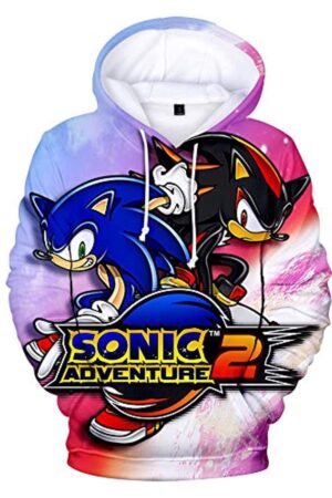 Cartoon Games Sonic Hoodie - Sonic Adventure 2 3D Print Pullover Hooded Sweatshirt