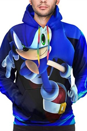 Cartoon Games Sonic Hoodie - Sonic the Hedgehog 3D Print Pullover Hooded Sweatshirt