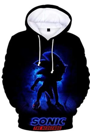 Cartoon Games Sonic Hoodie - Sonic the Hedgehog 3D Print Pullover Hoodie