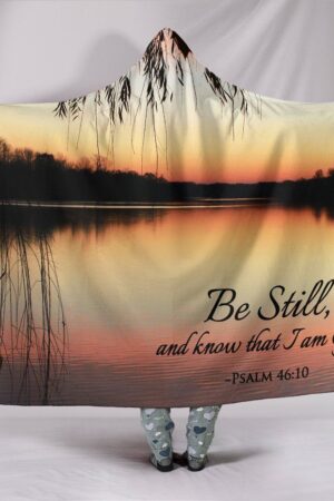 Christian Hooded Blanke t- Lake Yellow Be Still Blanke