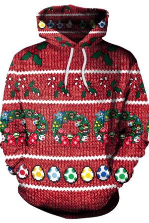 Christmas Hoodies - Christmas Colored Eggs Red 3D Hoodie