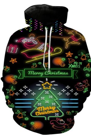 Christmas Hoodies - Glowing Christmas Tree 3D Hoodie