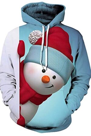 Christmas Hoodies - Hiding Snowman 3D Print Pullover Hoodie
