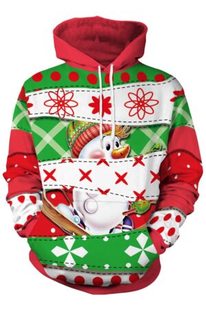 Christmas Hoodies -Multi-Colored Snowman 3D Hoodie