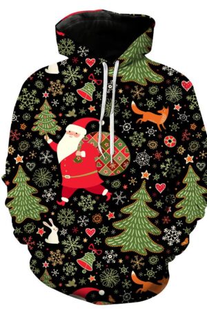 Christmas Hoodies - Santa Claus and Tree 3D Hoodie