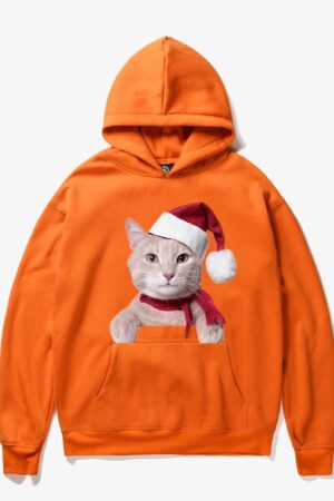 Christmas Hoodies - Super Cute Christmas Cat Icon 3D Fleece Hoodie