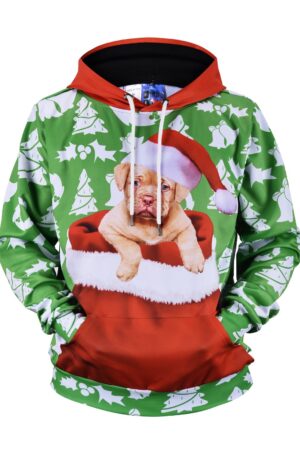 Christmas Hoodies - Super Cute Christmas Dog Icon 3D Hoodie