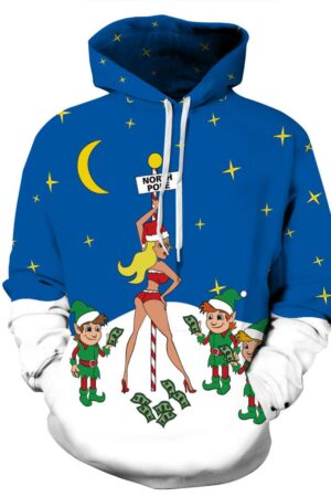 Christmas Hoodies - Super Funny Happy Christmas Naughty Icon Green 3D Hoodie