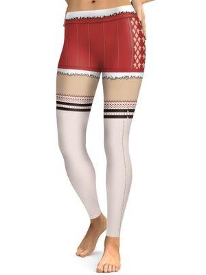 Christmas Leggings - Women 3D Xmas Theme White-red Legging
