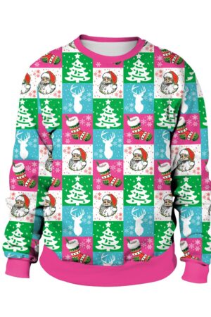 Christmas Sweaters - Santa Claus Cartoon 3D Crew Neck Sweatshirt