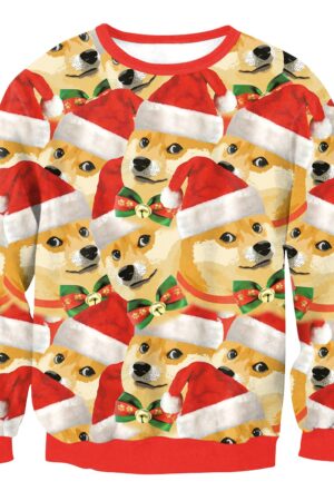 Christmas Sweatshirts - Christmas Funny Dog Icon Cute 3D Sweatshirt