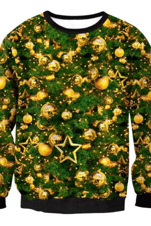 Christmas Sweatshirts - Christmas gold ball Icon Cool 3D Sweatshirt