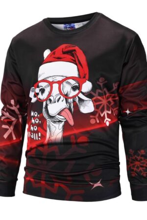 Christmas Sweatshirts - Cool Christmas Snowflake Deer Icon 3D Sweatshirt