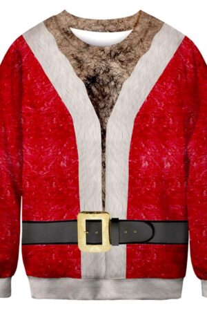 Christmas Sweatshirts - Funny Santa Claus Cosplay Icon Red 3D Sweatshirt