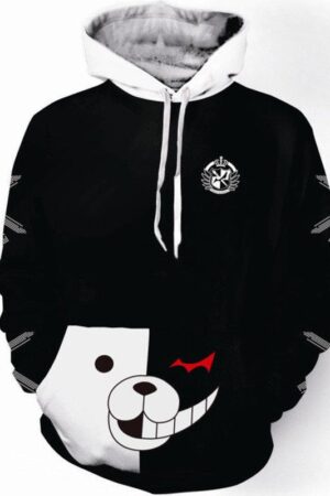 Danganronpa Monokuma Hoodies - Zip Up Black Hoodie