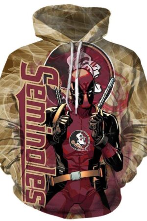 Deadpool Florida State Seminoles Hoodies - Pullover Yellow Hoodie