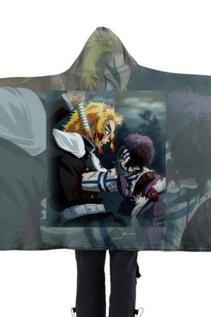 Demon Slayer 3D Printed Flannel Hooded Blanket