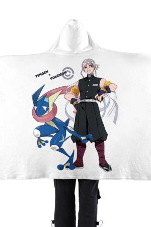 Demon Slayer x Pokemon Go Flannel Hooded Blanket