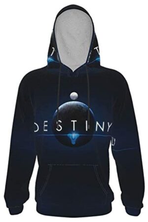 Destiny 2 Hoodies - Destiny 2 Forsaken Dark Blue 3D Print Pullover Drawstring Hoodie
