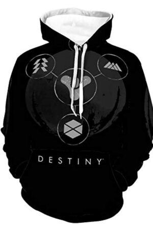 Destiny 2 Hoodies - Destiny 2 Forsaken Titan Hunter Warlock Symbol Black Pullover Drawstring Hoodie