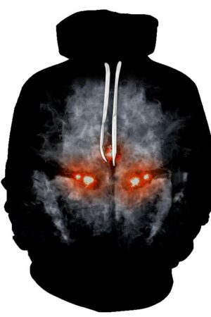 Devil Fireworks Print Halloween Hoodie