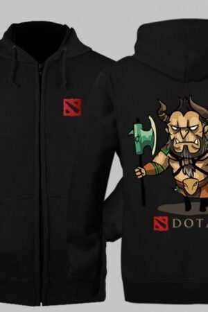 DOTA 2 Centaur Warrunner Hoodies - Zip Up Black Hoodie