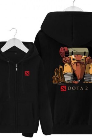 DOTA 2 Earthshaker Hoodies - Zip Up Black  Hoodie