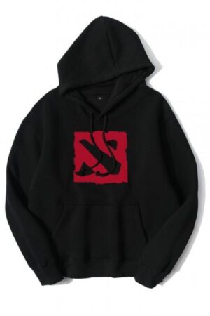 DOTA 2 LOGO Design Hoodies - Zip Up Black Hoodie